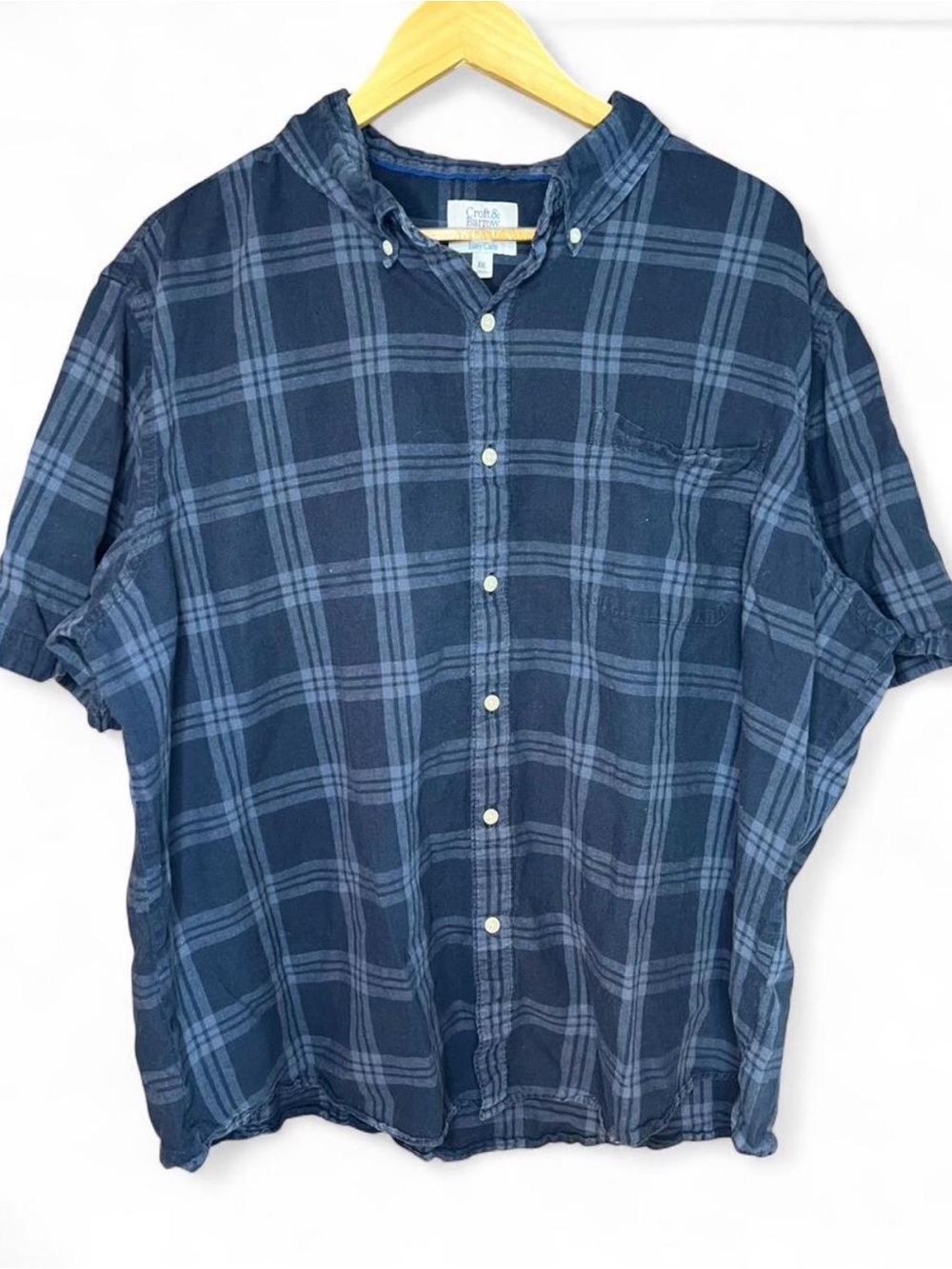 croft & barrow Navy and Light Blue Plaid Button-Down Shirt
